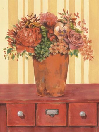 Flowers In Vase On Dresser by Marie Perpinan Pricing Limited Edition Print image