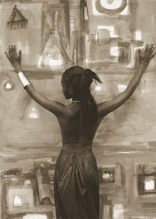 Woman And Abstract by Alexis De Vilar Pricing Limited Edition Print image