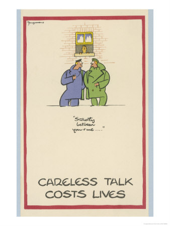 Careless Talk Costs Lives: 'Strictly Between You And Me by Fougasse Pricing Limited Edition Print image