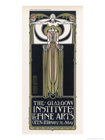 Poster For An Exhibition At The Glasgow Institute Of The Fine Arts by Mcnair & Macdonald Pricing Limited Edition Print image