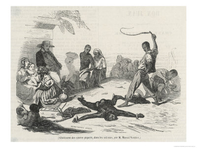 French West Indies: Punishment Of The Four Pegs Inflicted On A Slave by Marcel Verdier Pricing Limited Edition Print image