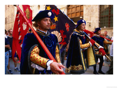 Men In Costume, Il Palio Parade, Siena, Italy by Dallas Stribley Pricing Limited Edition Print image