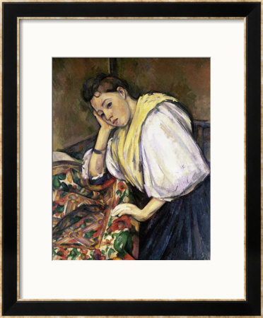 Italian Girl Leaning On A Table by Paul Cezanne Pricing Limited Edition Print image