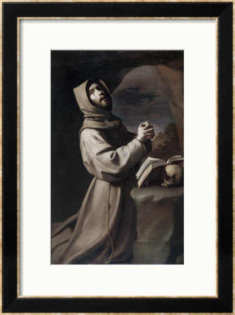 Saint Francis Praying by Francisco De Zurbarán Pricing Limited Edition Print image