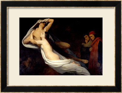 Francesca Da Rimini And Paolo Da Verrucchio Appear To Dante And Virgil by Ary Scheffer Pricing Limited Edition Print image