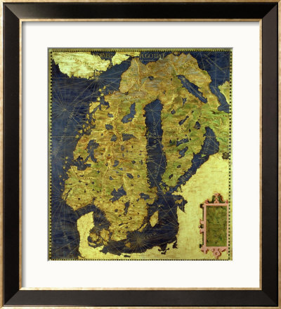 Map Of Sixteenth Century Scandinavia, From The Sala Delle Carte Geografiche by Stefano And Danti Bonsignori Pricing Limited Edition Print image