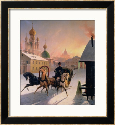 Troika On The Street In St. Petersburg, 1850S by Charles De Hampeln Pricing Limited Edition Print image