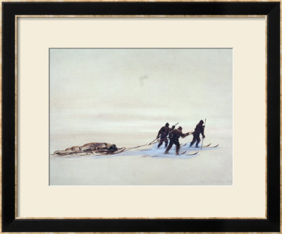 Sledge Hauling On The Great Ice Barrier, 1903, Scott's Expedition To Antartica 1901-4 by Edward Adrian Wilson Pricing Limited Edition Print image