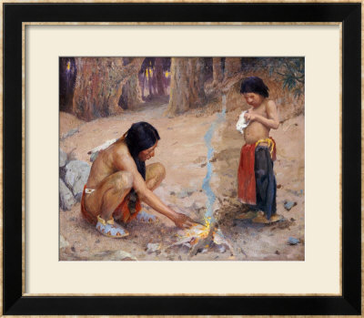 The Campfire by Eanger Irving Couse Pricing Limited Edition Print image