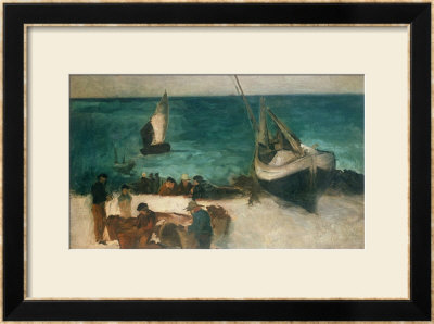 Seascape At Berck, Fishing Boats And Fishermen, 1872-1873 by Édouard Manet Pricing Limited Edition Print image