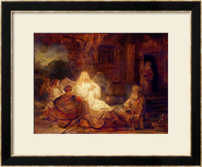 Abraham Receives The Three Angels by Rembrandt Van Rijn Pricing Limited Edition Print image