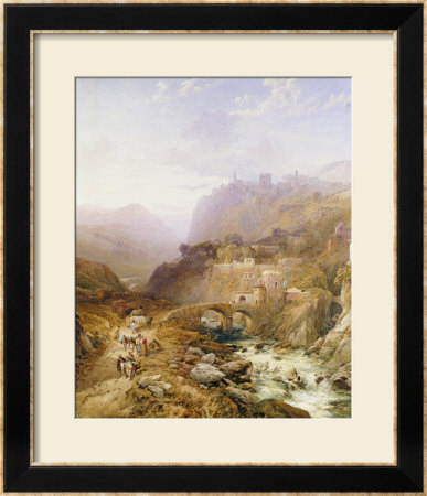 Figures On The Road Below Fort Leon, Sicily, 1879 by Thomas Miles Richardson Pricing Limited Edition Print image