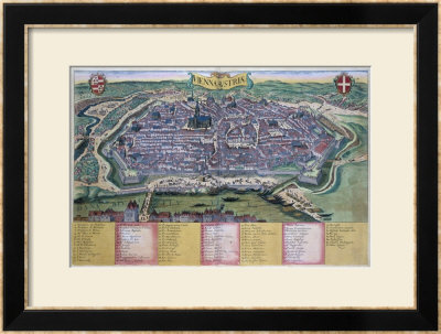 Map Of Vienna, From Civitates Orbis Terrarum By Georg Braun And Frans Hogenberg Circa 1572-1617 by Joris Hoefnagel Pricing Limited Edition Print image