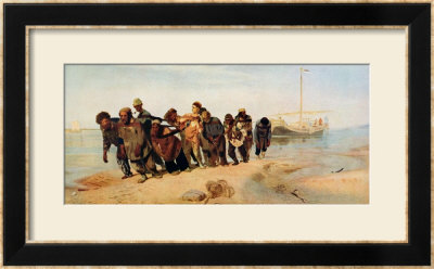 Convicts Pulling A Boat Along The Volga River, Russia, 1873 by Ilya Efimovich Repin Pricing Limited Edition Print image