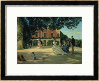 Family Reunion On The Terrace At Meric, 1867 by Frederic Bazille Pricing Limited Edition Print image