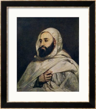 Portrait Of Abd El-Kader (1808-83) by Jean Baptiste Ange Tissier Pricing Limited Edition Print image