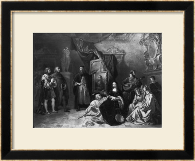 Leonardo Da Vinci (1452-1519) Painting The Gioconda, Engraved By Lemoine, 1845 by Aimee Brune Pricing Limited Edition Print image