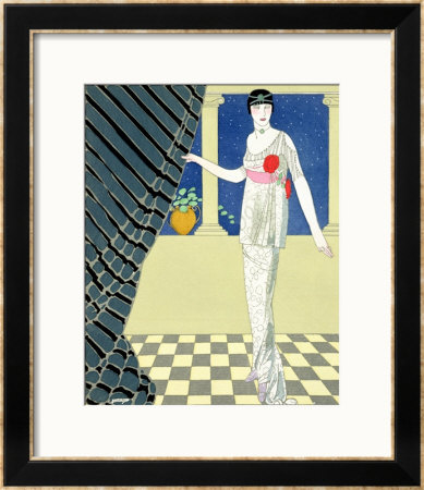 My Guests Have Not Arrived, Illustration Of A Woman In A Dress By Redfern by Georges Barbier Pricing Limited Edition Print image