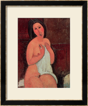 Seated Nude With A Shirt, 1917 by Amedeo Modigliani Pricing Limited Edition Print image