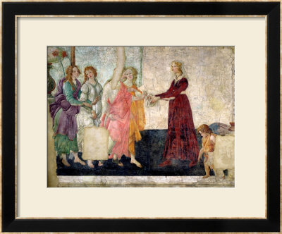 Venus And The Graces Offering Gifts To A Young Girl, 1486 by Sandro Botticelli Pricing Limited Edition Print image