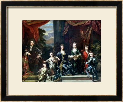 John Churchill 1St Duke Of Marlborough And Sarah Duchess Of Marlborough With Their Children by Johann Closterman Pricing Limited Edition Print image