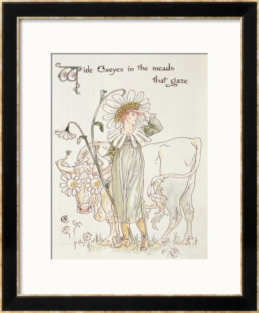 Wild Oxeyes In Meads That Gaze, Illustration To Flora's Feast, A Masque Of Flowers by Walter Crane Pricing Limited Edition Print image
