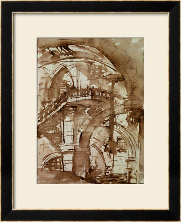 Roman Prison, Circa 1744-5 (Pen And Wash Over Pencil) by Giovanni Battista Piranesi Pricing Limited Edition Print image