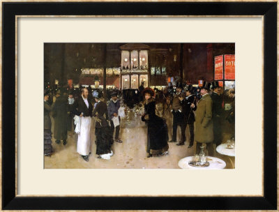 The Boulevard At Night, In Front Of The Variety Theatre, Circa 1883 by Jean Béraud Pricing Limited Edition Print image