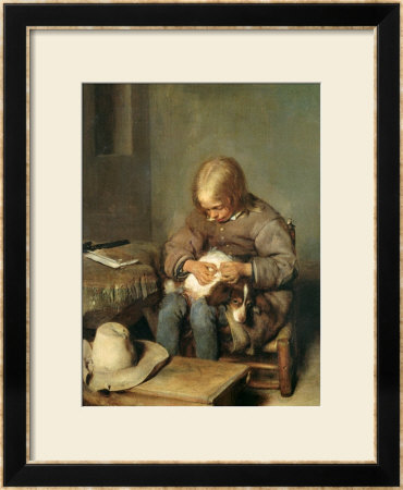 The Flea-Catcher Circa 1655 by Gerard Terborch Pricing Limited Edition Print image