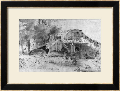 Cottage On The Outskirts Of A Wood by Rembrandt Van Rijn Pricing Limited Edition Print image
