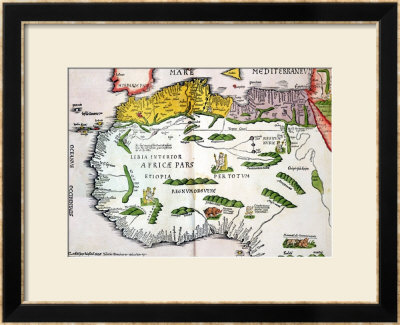 Map Of North Africa And West Africa, Published In Strasbourg In 1522 by Ptolemy Pricing Limited Edition Print image