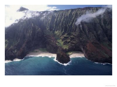 Na Pali Coast Seen By Helicopter, Kauai, Hi by Elfi Kluck Pricing Limited Edition Print image
