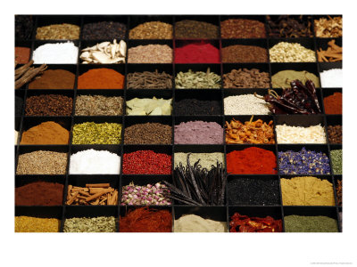 A Display Of Spices Lends Color To A Section Of The Fancy Food Show, July 11, 2006, In New York Cit by Seth Wenig Pricing Limited Edition Print image