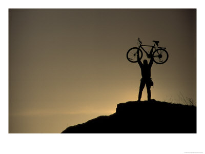 Mountain Biker On Cliffs, Turnagain Arm, Alaska, Usa by Paul Souders Pricing Limited Edition Print image