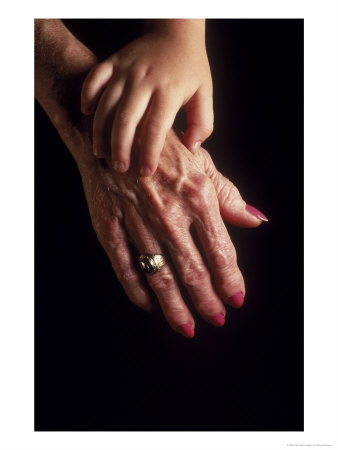 Child's Hand On Top Of Mature Adult Hand by Chip Henderson Pricing Limited Edition Print image