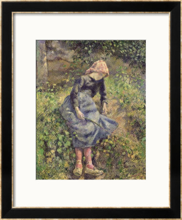 Girl With A Stick, 1881 by Camille Pissarro Pricing Limited Edition Print image