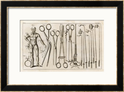 Selection Of Medical Appliances Including Forceps And A Hook To Extract Bullets by Heister Pricing Limited Edition Print image