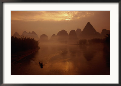 Sunrise Over River Li, Yangshuo, Guangxi, China by Diana Mayfield Pricing Limited Edition Print image
