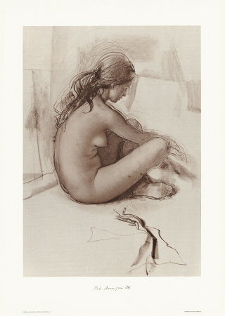 Study Of A Nude by Pietro Annigoni Pricing Limited Edition Print image