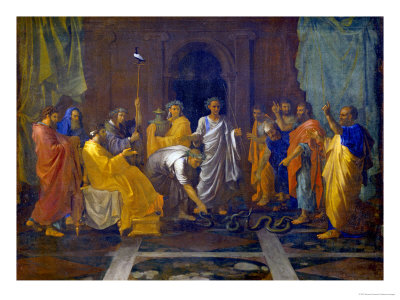 Moses Changes Aaron's Staff Into A Serpent by Nicolas Poussin Pricing Limited Edition Print image
