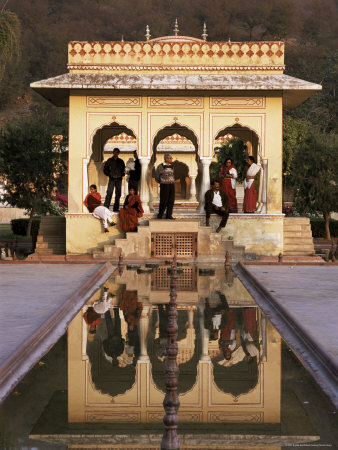 Water Garden Near Amber And Jaipur, Rajasthan State, India by Brigitte Bott Pricing Limited Edition Print image