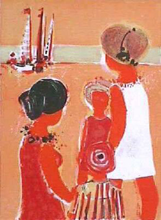 Famille A La Plage by Frederic Menguy Pricing Limited Edition Print image