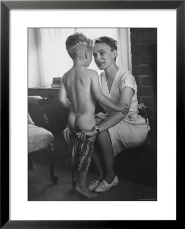 Mrs. Maryly Van Leer Peck, Engineer With Rocketdyne Corp. In Calif, Spending Some Time With Her Son by Allan Grant Pricing Limited Edition Print image