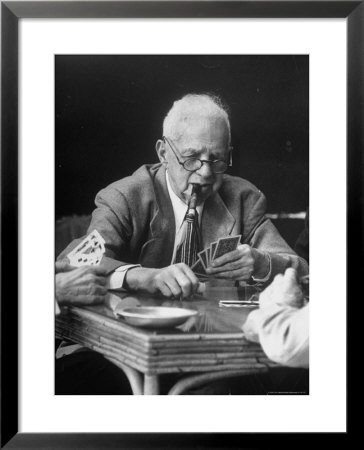 Old Age Essay: Senior Playing Poker by Alfred Eisenstaedt Pricing Limited Edition Print image