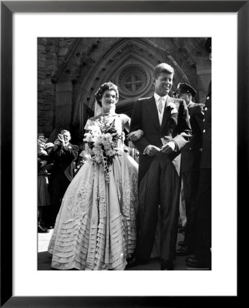 Jacqueline Bouvier In Gorgeous Battenberg Wedding Dress With Her Husband Sen. John Kennedy by Lisa Larsen Pricing Limited Edition Print image