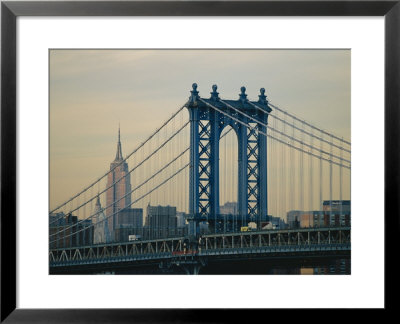 Empire State Building And Manhattan Bridge, Manhattan, New York City, Usa by Jon Arnold Pricing Limited Edition Print image