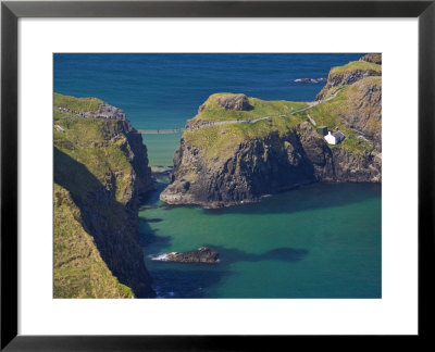 Carrick-A-Rede Rope Bridge To Carrick Island, Larrybane Bay, County Antrim, Ulster by Neale Clarke Pricing Limited Edition Print image