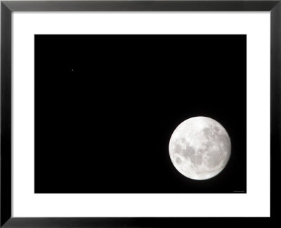 View Of A Full Moon, Also Shows Mars, Which Appears As A Small Dot by Stocktrek Images Pricing Limited Edition Print image