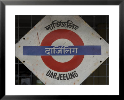Close Up Of A British Style Station Sign At Train Station, Darjeeling, West Bengal State, India by Eitan Simanor Pricing Limited Edition Print image