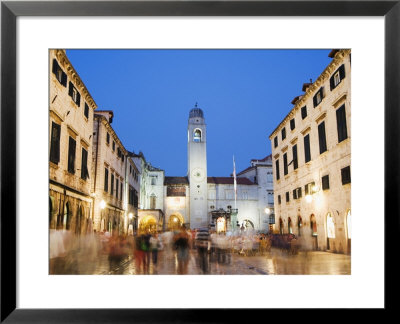 Placa Pedestrian Promenade And Bell Tower, Old Town, Dubrovnik, Dalmatia, Croatia by Christian Kober Pricing Limited Edition Print image